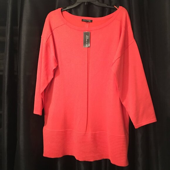 NWT Tint & Shadow Coral Tunic Sweater 1X - Picture 2 of 11
